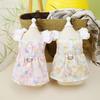 Reusable Pet Painted Flower Dress Soft Summer Dog Dress Lovely Dog Princess Dress  Spring