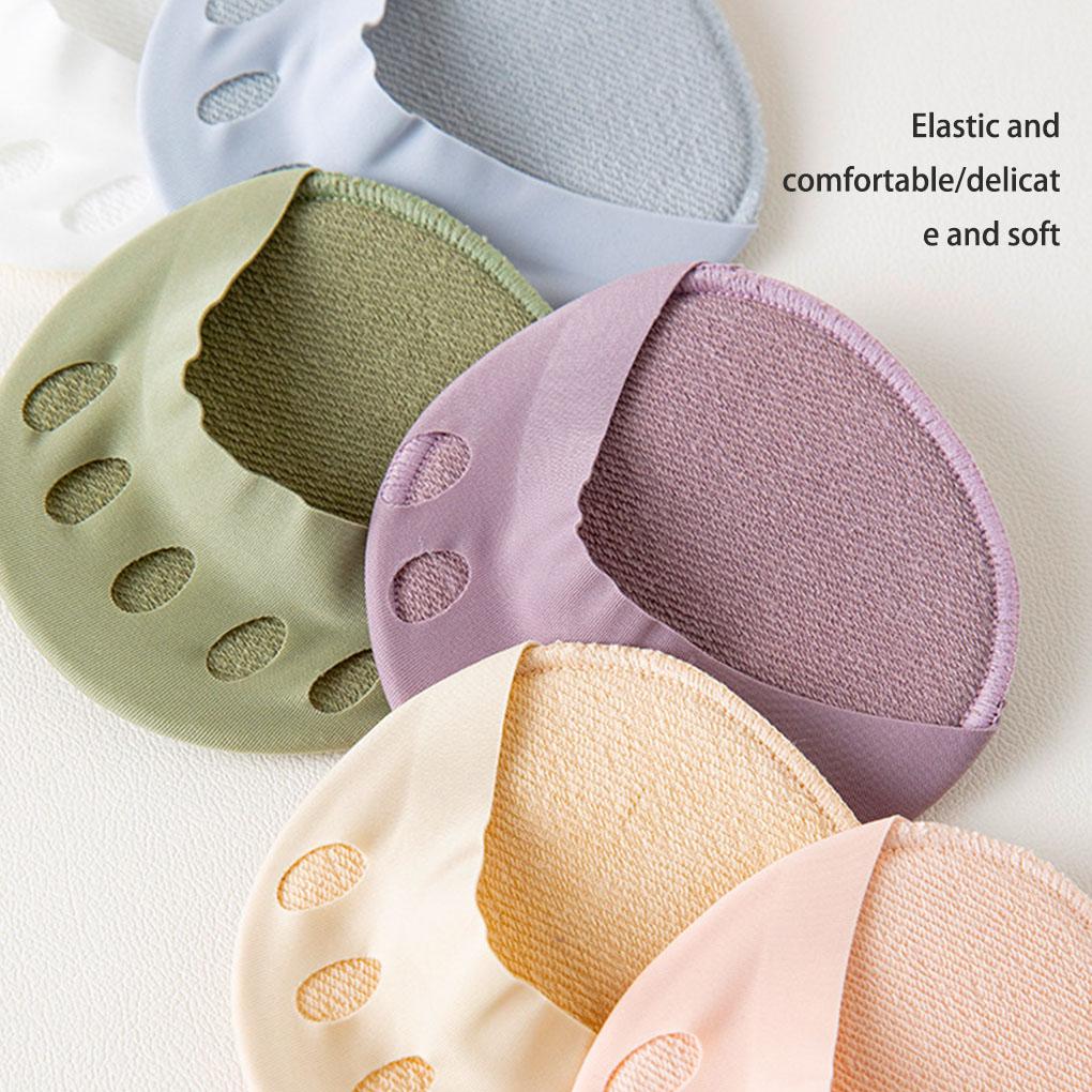 1 пара женских летних хлопковых носков на переднюю часть стопы, дышащие накладки для пальцев ног, многоразовые подушечки для пальцев ног для ходьбы, обувь