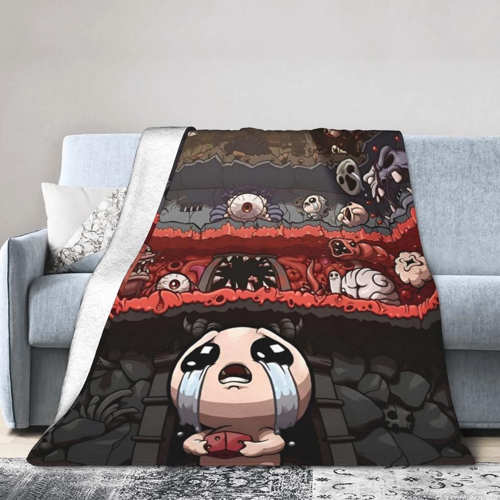 Покрывало-одеяло с принтом The Binding of Isaac, флисовое, для видеоигр, ультрамягкое, плед для автомобиля