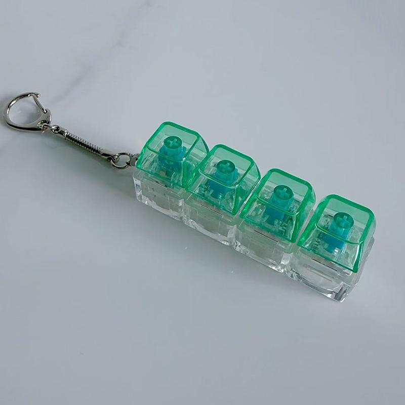 1 шт. Светящийся брелок-клавиатура Снятие стресса Нажимаемая кнопка со светодиодом Игрушка Для людей с тревогой Настольный аксессуар