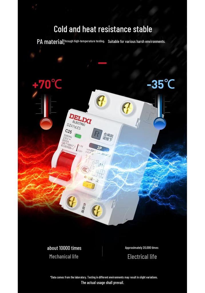 Delixi Smart Miniature Household Air Switch with Earth Leakage Protection