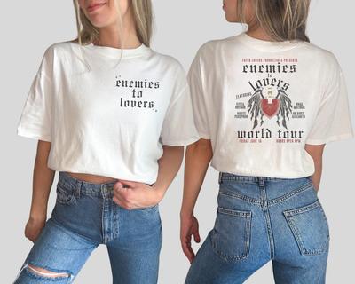 Враги к возлюбленным Поношенная футболка с группой Книжный свитшот Книжный мерч Женская рубашка в стиле темная академия Темная коттеджкор футболка