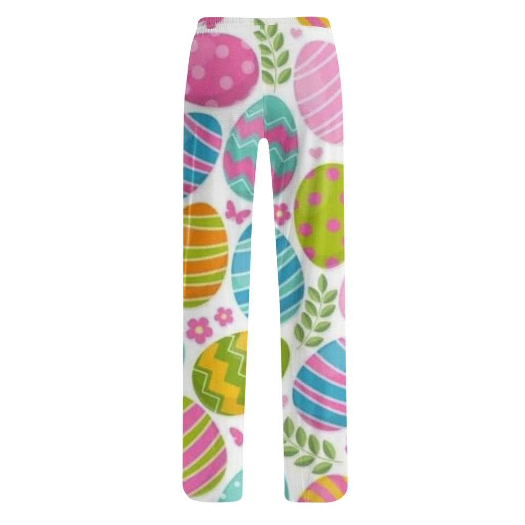 Женские модные свободные повседневные брюки с пасхальным принтом