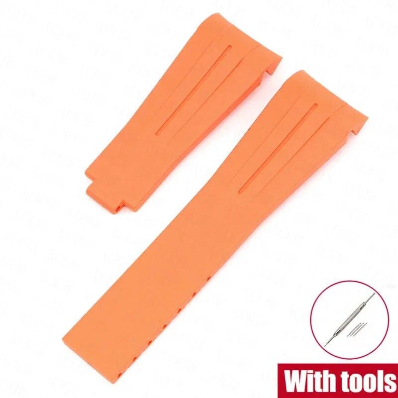 Резиновый ремешок для часов, подходит для Omega x Swatch Moonswatch, 20 мм, складная пряжка из нержавеющей стали для мужчин и женщин, изогнутый сменный ремешок для Rolex