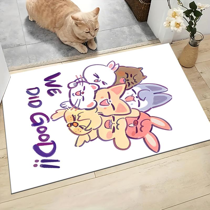 1Pc Adorable Animal Friends Carpet Rug Customizable Soft Washable Antislip Home Living Room Sofa Mats Personalized Rug 091742