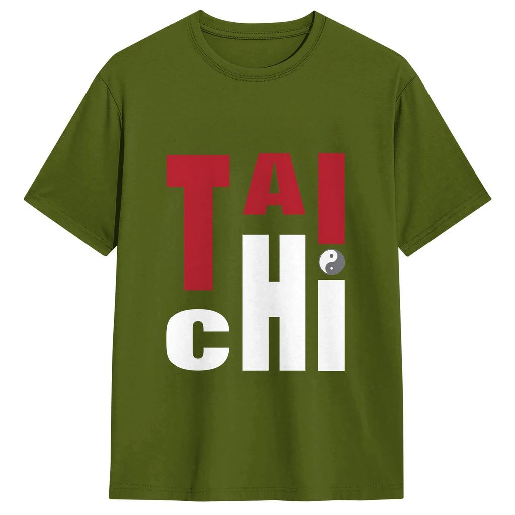 Unisexs TShirt Tai Chi Vintage Pure Cotton Tees Short Sleeve T Shirts Crewneck Tops 4XL 5XL 6XL