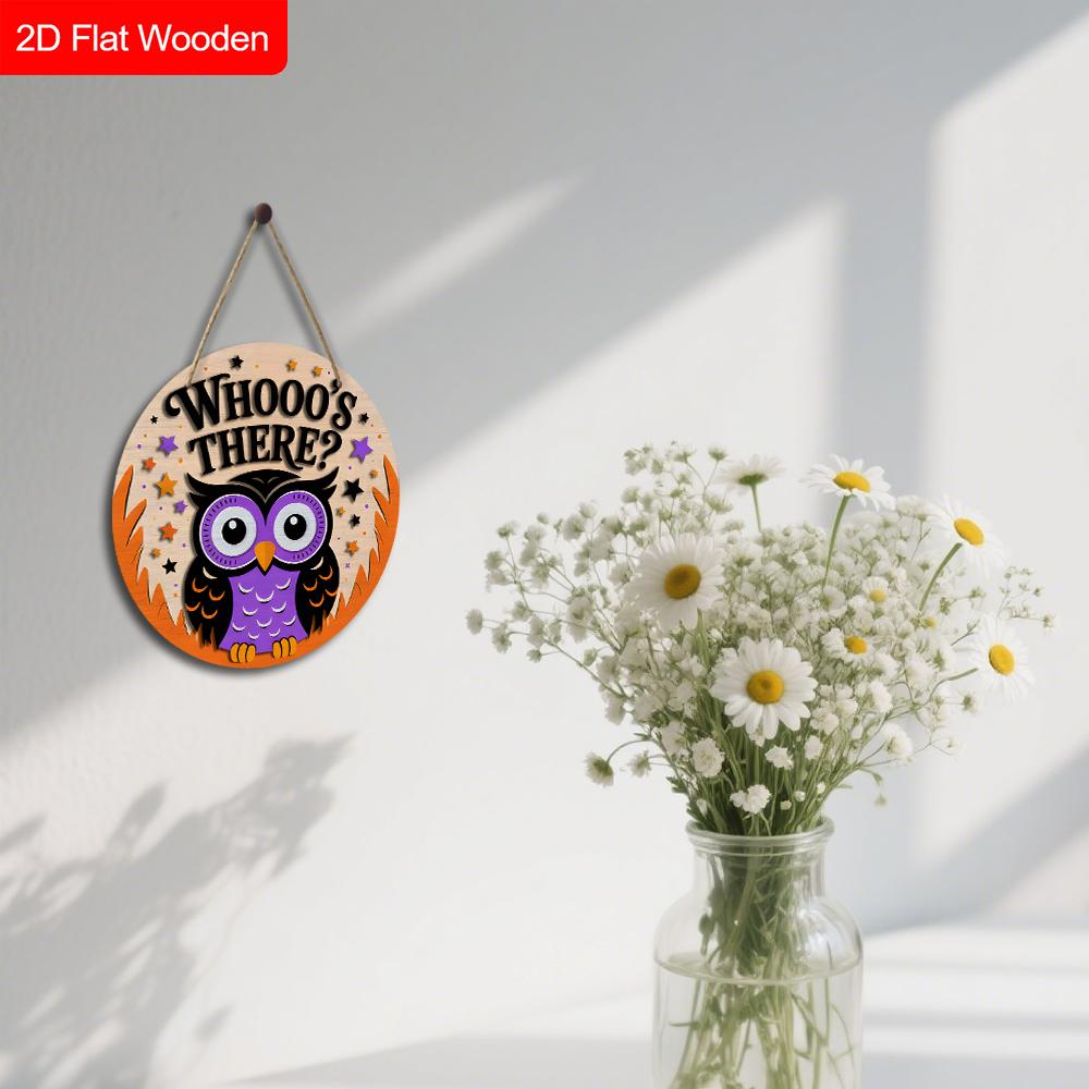 Funny Wooden Sign with Adorable Owls Pattern, Unique Decorative Plaques & Signs for Front Door, Wall Hanging Decor, Ideal Gift for Friend & Family