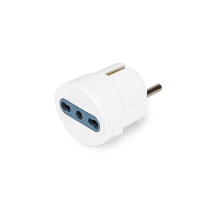 Adaptateur - SCHUKO - E 1 (AT-06) - 10/16A - Bypass - Blanc