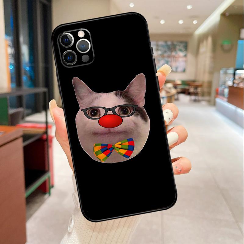 Мемное лицо Белуги Кота Улыбающееся Чехол для Телефона Для iPhone 17 16 15 14 13 12 11 Pro Max mini 16 Plus 16e 17 Air Защитный Чехол
