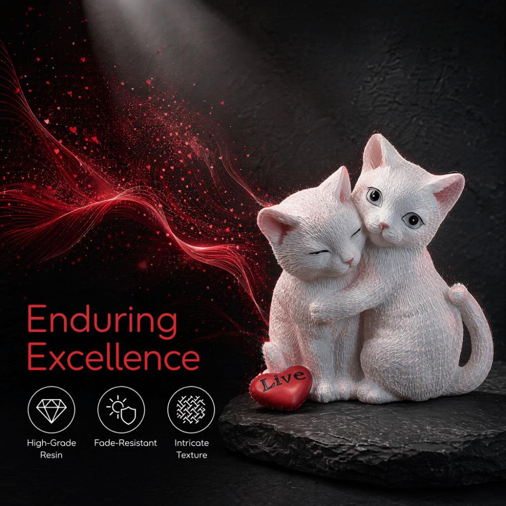 White Resin Cat Figurine for Garden and Shelf Entryway Shelf Decorative Piece