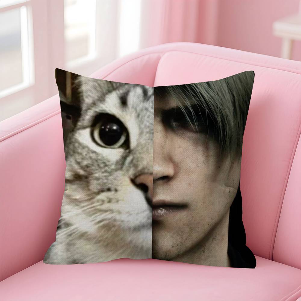Handsome Leon game Kennedy  Cushion Cover Inches Farmhouse Decor Home Throw Pillow Covers for Couch Decorations