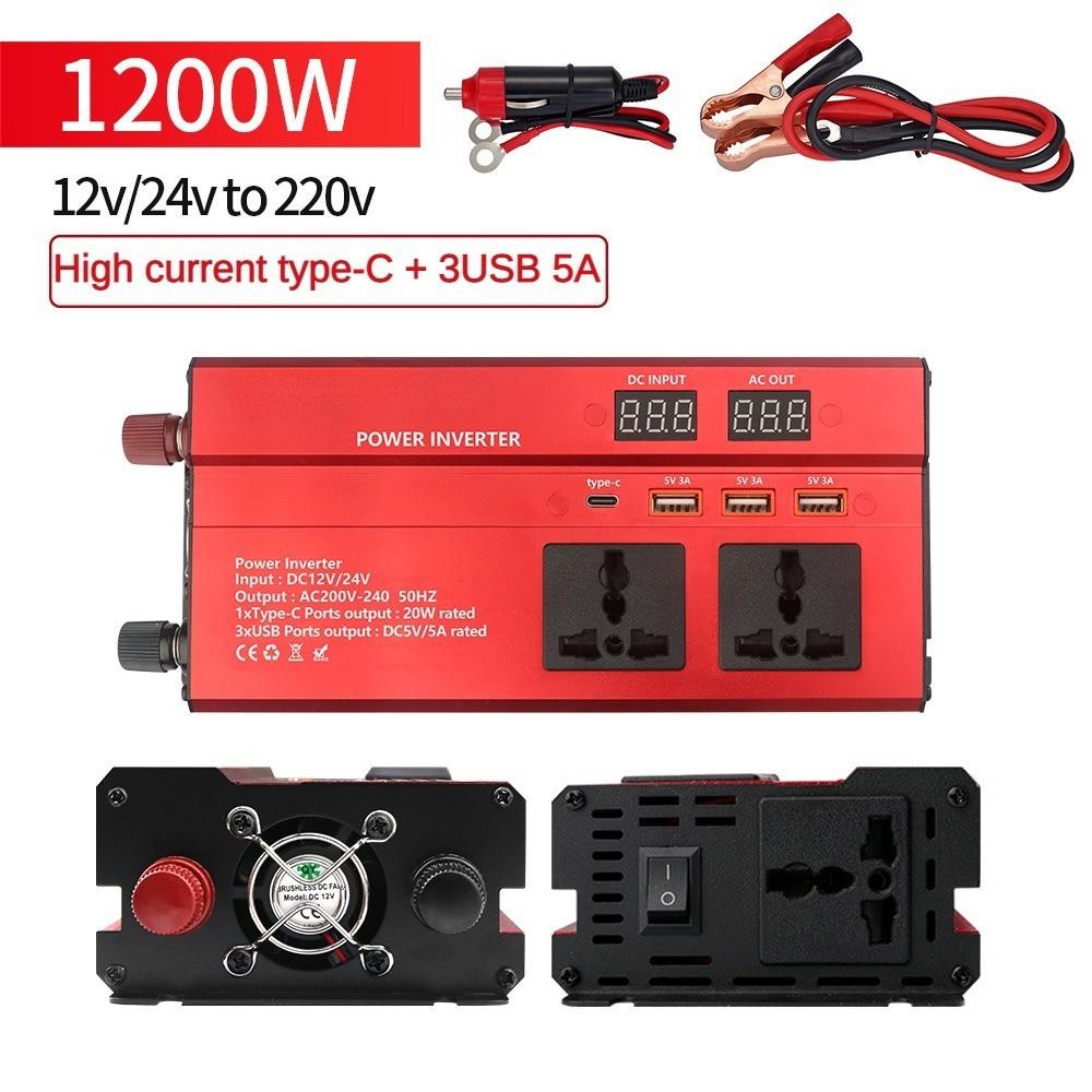 600 Вт/1200 Вт/2000 Вт/2600 Вт/3000 Вт/4000 Вт Интеллектуальный Универсальный Инвертор Напряжения Портативный Высокомощный Автомобильный Инвертор Преобразователь Солнечной Энергии