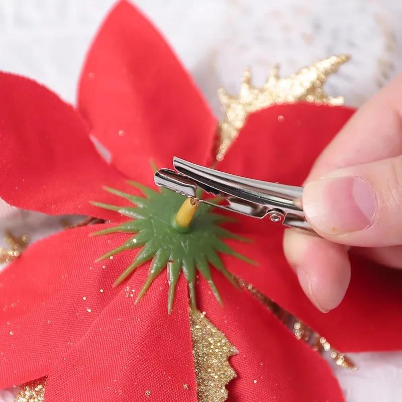 200/10 шт. рождественские цветы фиксированные зажимы мини металлические зажимы для цветов рождественская елка железный зажим праздничная гирлянда украшение украшения поставка