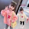 2024 Kids Korean Style Heart Hoodie - Trendy Long Sleeve Jacket for Girls, Sizes S-M