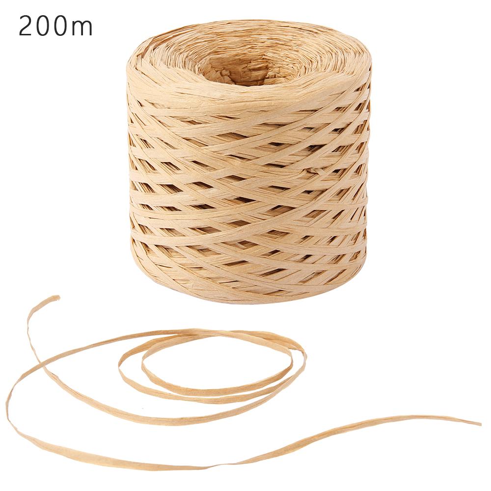 Raffia Ribbon for Gift Wrapping, 200M Raffia Yarn for Crocheting, Raffia Paper Ribbons for Craft, Packing Paper Twine Ribbon