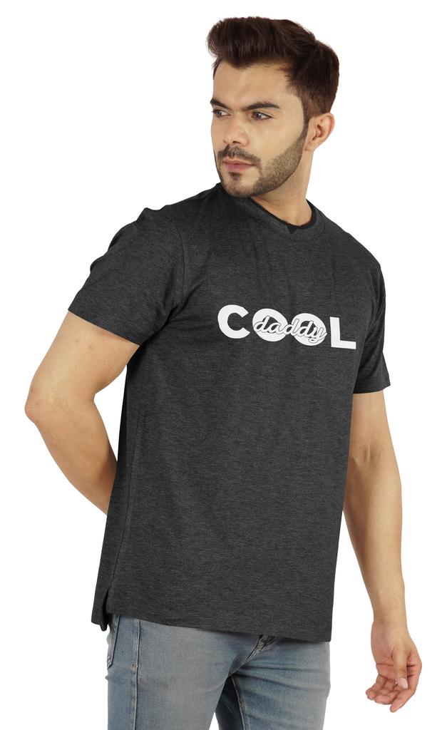 Inkmeso Men  S Graphic Printed   Cool Daddy  Tshirt For Dads Round Neck with V Cut Jersey