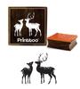 Printtoo Deer Pattern Craft Textile Square Wooden Rubber Stamp Scrap-booking-3 x 3