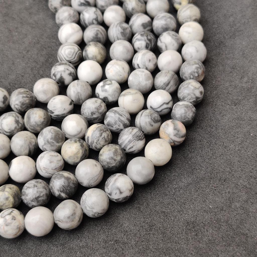Удивительные бусины из матовой серой яшмы из натурального драгоценного камня, свободные бусины из драгоценных камней, гладкие круглые бусины диаметром 6, 8 и 10 мм.