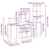Bathroom Furniture Set with Shelf 4 pcs Black Engineered Wood