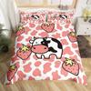 Милый комплект пододеяльника с коровкой, Каваийская горная корова, для девочек, детей, женщин, Постельное белье, Прекрасный розовый, Фермерский дом, Анималистический декор, Пододеяльники