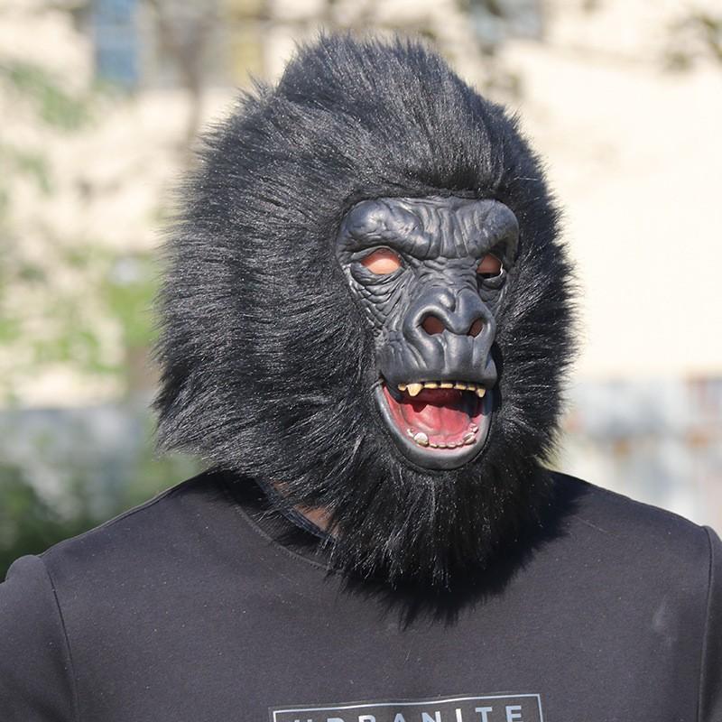 Halloween Gorilla Mask 3D Fangs Latex Full Head Costume Party Cosplay