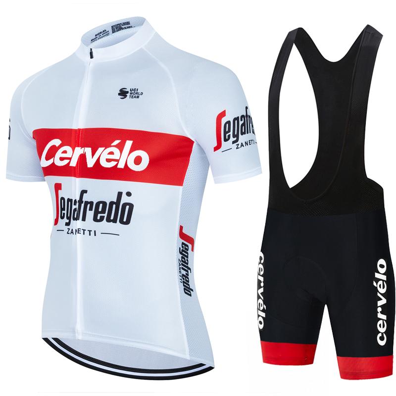 Cervélo Men Road Cycling Outfit Jersey Shorts Set Professional Bicycle Clothing Outdoor Riding Suit Quick Dry Performance Wear