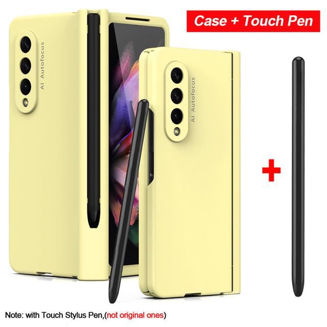 С шарниром для сенсорной ручки, полная защита, чехол для Samsung Galaxy Z Fold 4, 5 г, чехол с гнездом для ручки, стекло на переднем экране, Z Fold 4, крышка