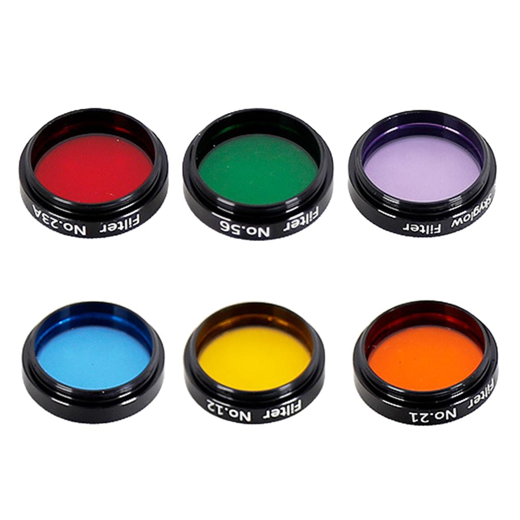 1.25inches Telescope Moon Filter, CPL Filter, 6Color Filters Eyepieces Filters for Telescope Photography