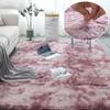 Rainbow Fluffy Carpet Tie-dye Plush Rug Gradient Silk Wool Bedside Rug Non-Slip Mat Soft Plush Area Carpet Room Decoration