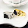 Triangle Drip Oil Diamond Men's Ring - Simple European & American Style