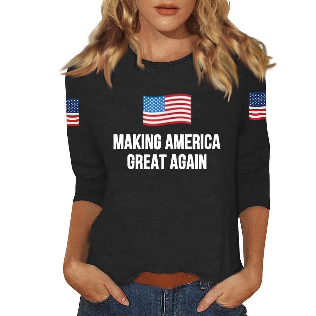 Women's Casual Fashionable Sexy Comfortable Neck Three-Quarter Sleeve Top