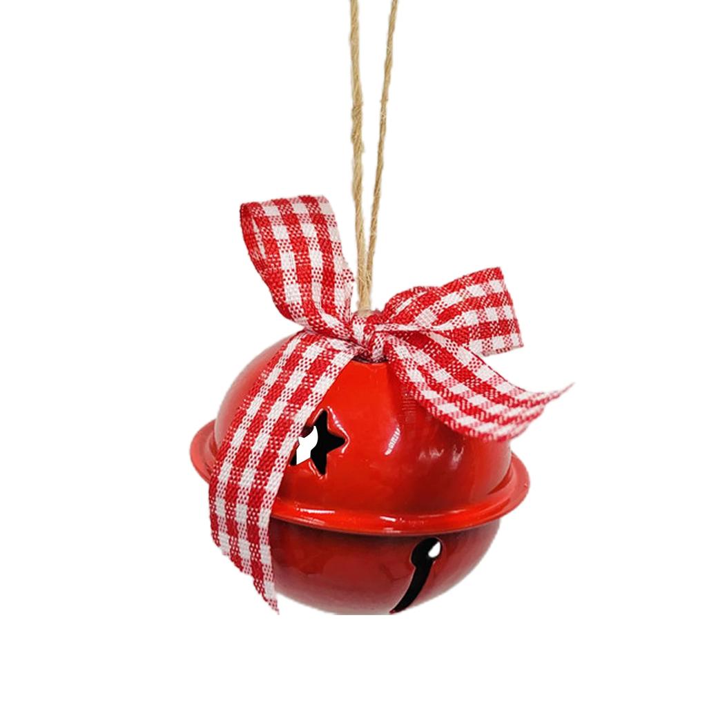 Christmas Bell Gift Bow Cute Decor Pendants Exquisite Twine Pendant Iron Round Bells