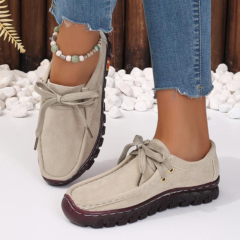 Женские кроссовки на платформе, осенние мокасины из искусственной замши с мягкой подошвой, женские однотонные нескользящие туфли на плоском каблуке, повседневная спортивная обувь