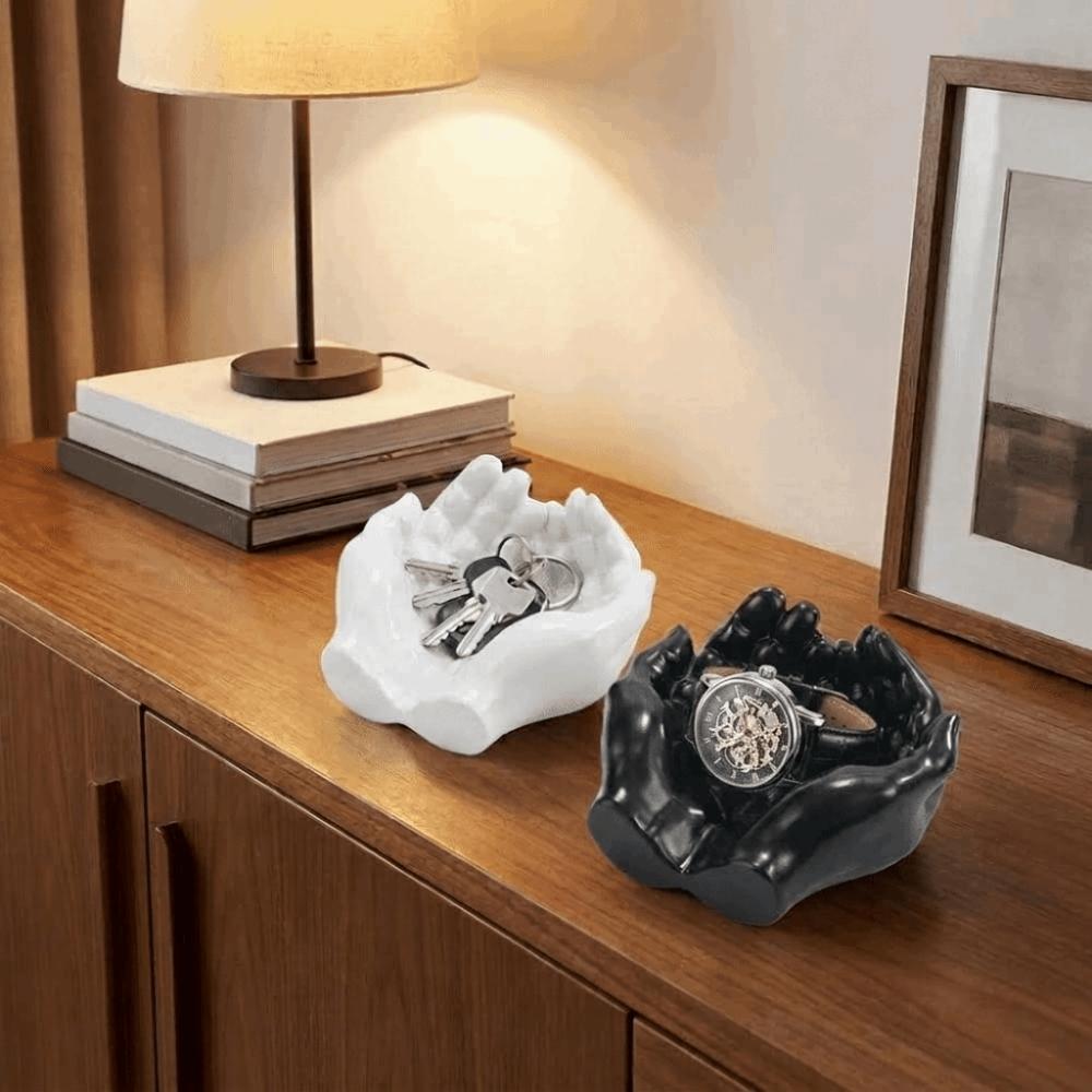 Resin Cupped Hands Tray Decorative Key Storage Tray Palm Ornament Hand Shaped Key Tray Home Decor
