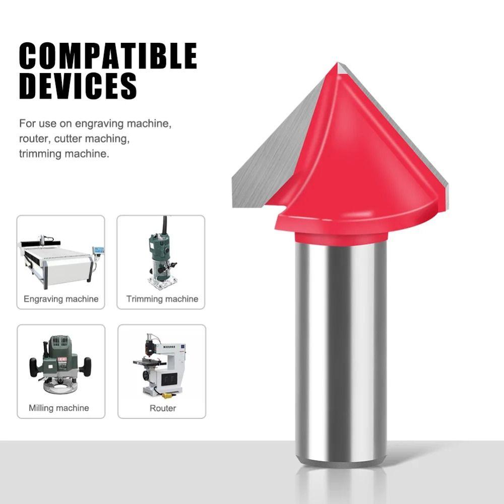 Professional Shank Router Bits Solid Milling Cutter V Type 90 Degree Router Bits  Hand Tool