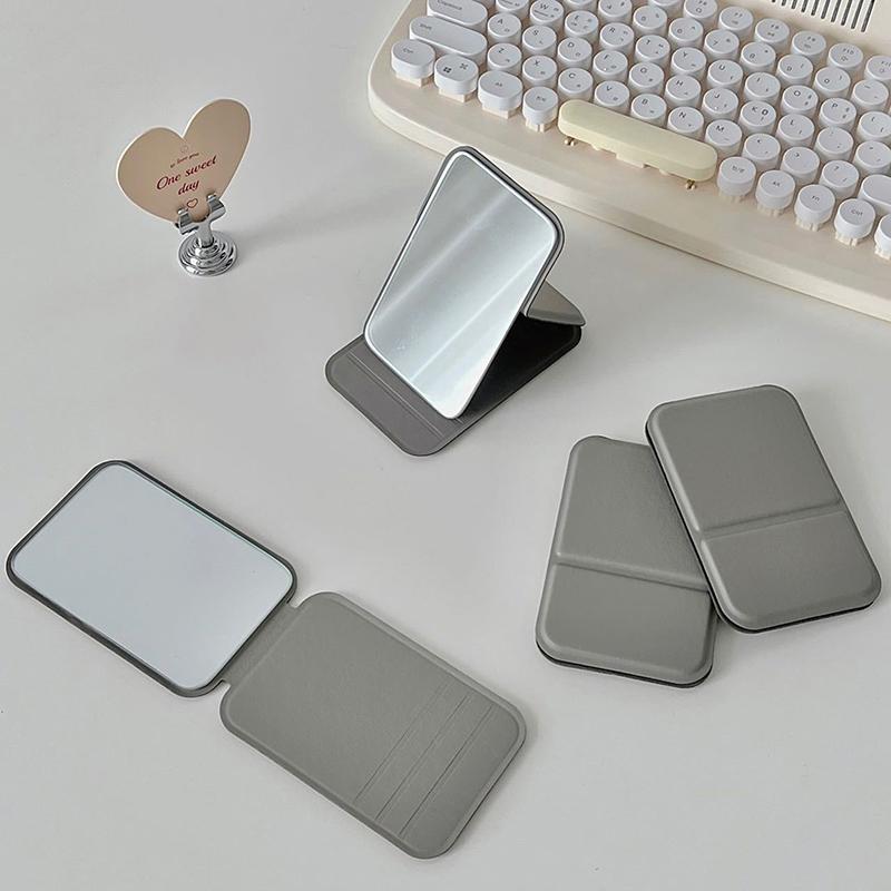 Women Mini Mirror Folding Makeup Hand Mirror Portable Single-Side Mini Cosmetic Mirror Foldable High Definition Vanity Tools