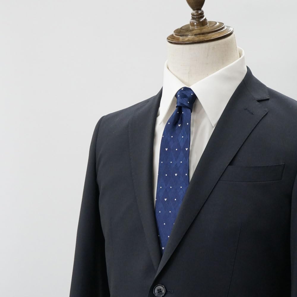 Disney Mickey Mouse Tie Tie Bar Set Includes Tie and Tie Clip & (Navy Blue, Wa-09) -