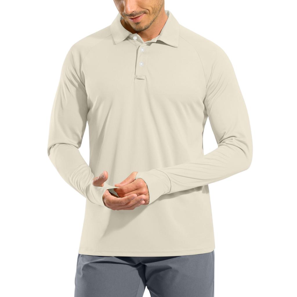 Men's Raglan Long Sleeve Golf Shirt UPF 50+ Lightweight Shirt