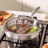 Nonstick Stainless Steel Frying Pan Uncoated Fried Steak Pot Saucepan  Induction Cooker