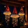 Christmas Home Decor Hat Hanging Lantern, Glowing Santa Cap Decorative Light with LED String Indoor Outdoor Xmas And Pendants, Pendant Lighting