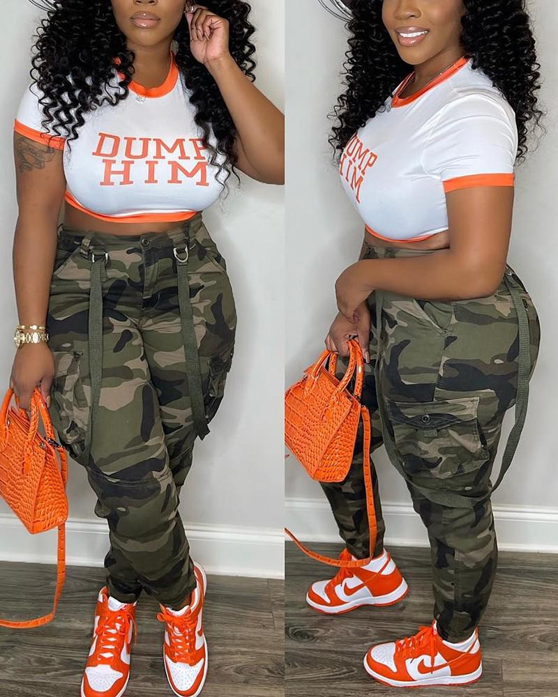 2023 Уличная мода Камуфляжные комбинезоны с кулиской и завязками на щиколотках