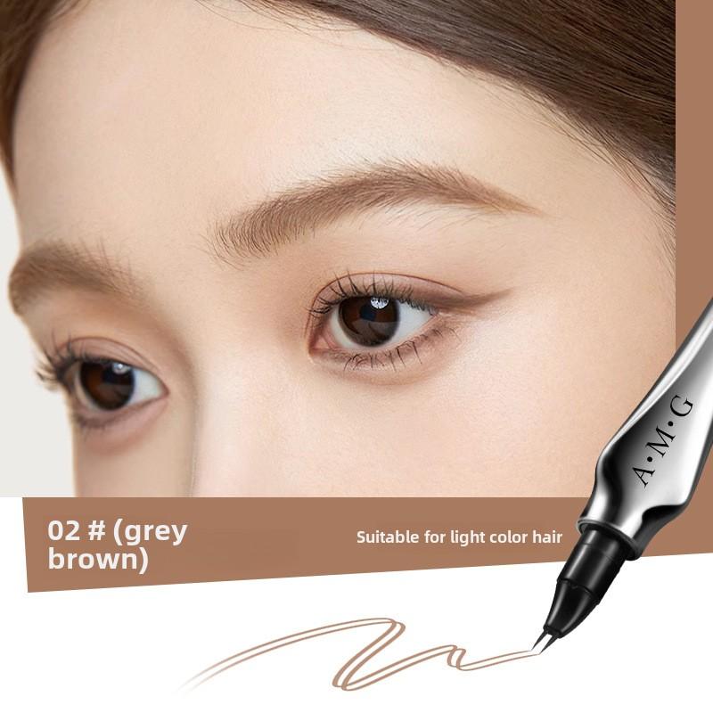 Двусторонний карандаш для бровей AMG, водостойкий, долговечный, натуральный, не размазывается