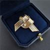 Vintage Gold Color Bow Brooch Pin Women And Men Jewelry New 2023