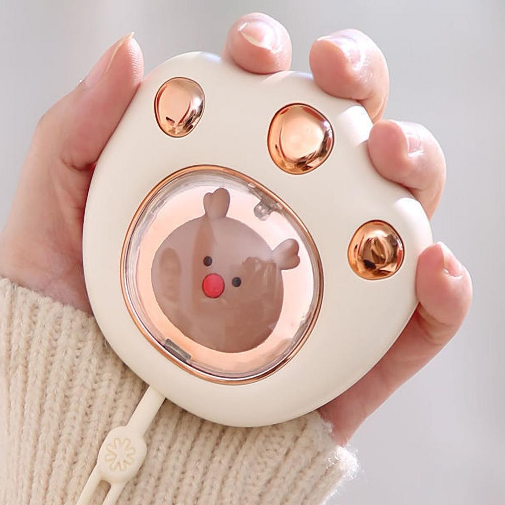 1200 мАч Мультяшная грелка для рук Мини Портативная USB Перезаряжаемая Грелка для рук 3 уровня нагрева Ночник с ремешком для руки Зима