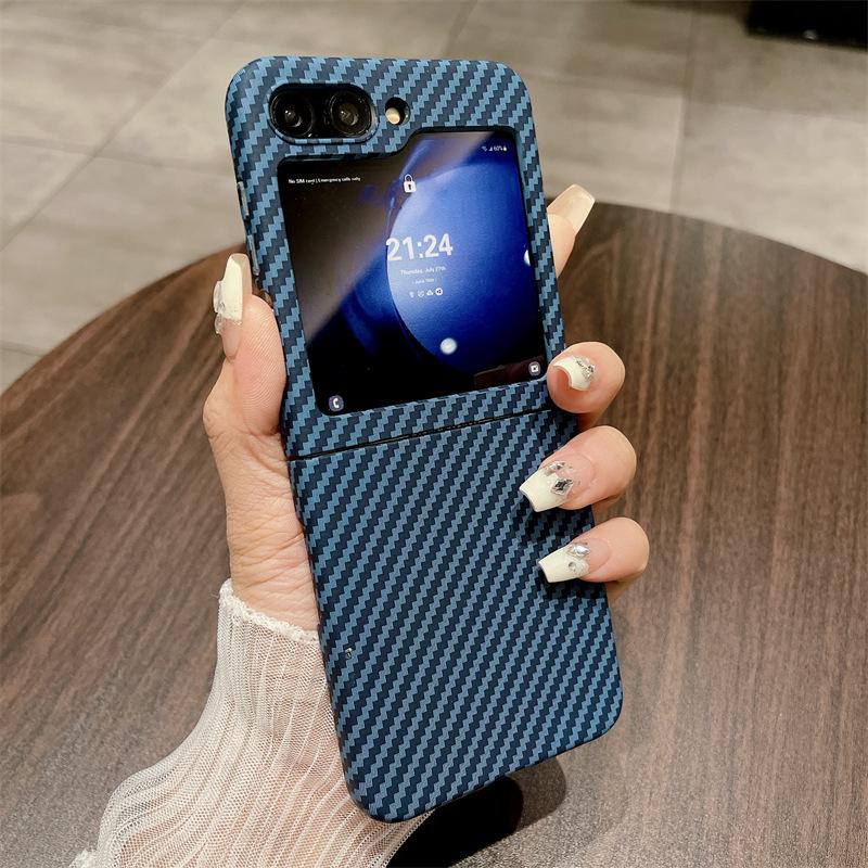 Текстура углеродного волокна подходит для чехла для мобильного телефона Samsung Zflip5, соответствующий цвету Zflip3 Advanced Sense, складной жесткий чехол Huawei X5