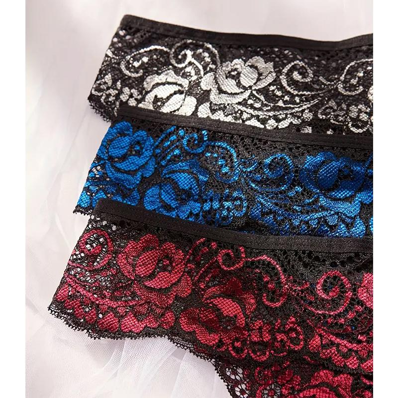 Lace See Through Panty Lingerie Sexy Women Hollow Out Erotic Transparent Crotchless Mini Culotte Underwear Exotic Clothing