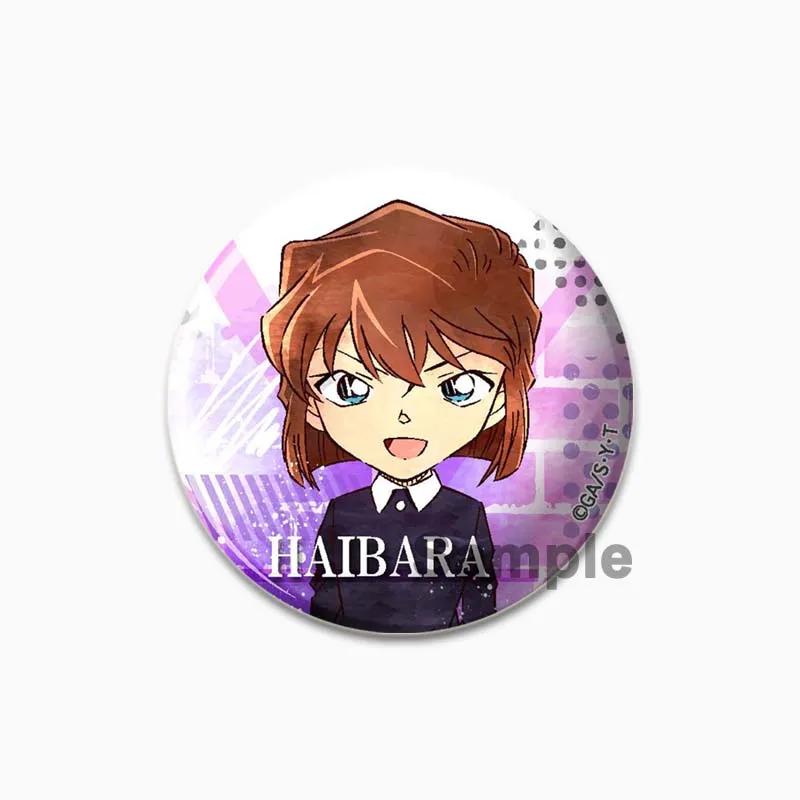 32/44/58mm Maorilan Haibara Ai Conan Hattori Heiji Badge Cartoon Anime Cute Brooch Pins for Clothes Backpack Hat Jewelry Accessories