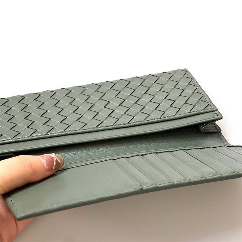 Мужской кошелек, длинный, повседневный, деловой, сумка из овчины, плетеный кошелек для монет, мужской и женский кожаный кошелек с несколькими отделениями