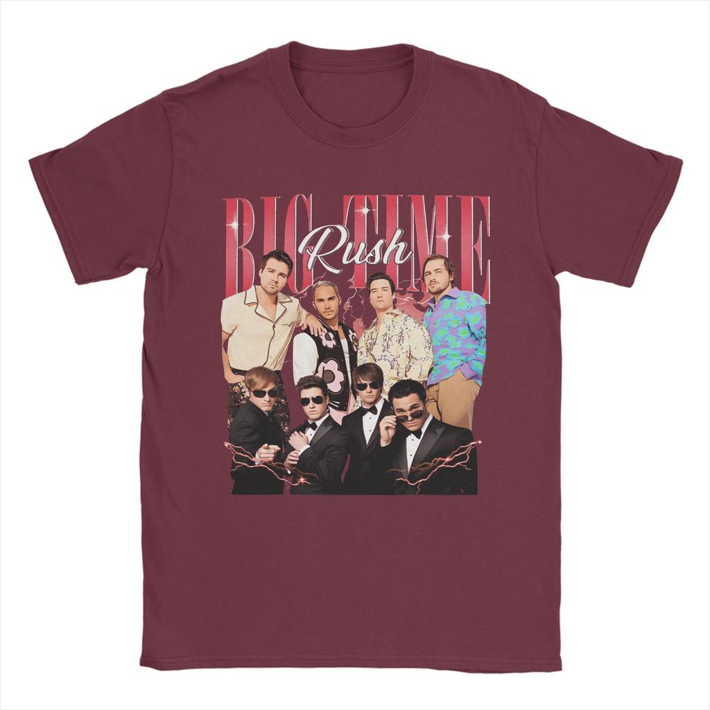 Футболка группы Big Time Rush Летняя 100% хлопковая футболка для мужчин Модная футболка с принтом Футболка с коротким рукавом Y2K Смешные футболки