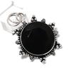 Black Spinel Gemstone Handmade 925 Sterling Silver Jewelry Pendant 1.97" P7y33